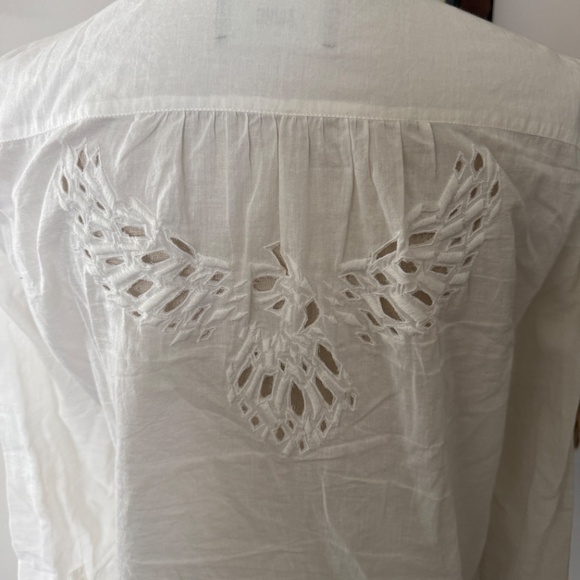ZADIG & VOLTAIRE Laser Cut Eagle White Blouse S - Picture 6 of 6